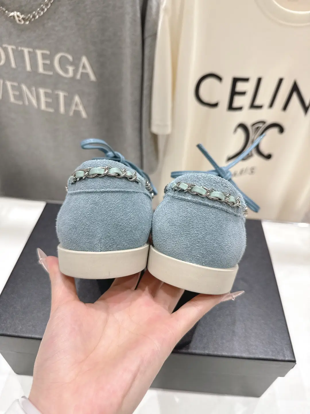 Chanel Chain Loafers Casual Shoes Blue