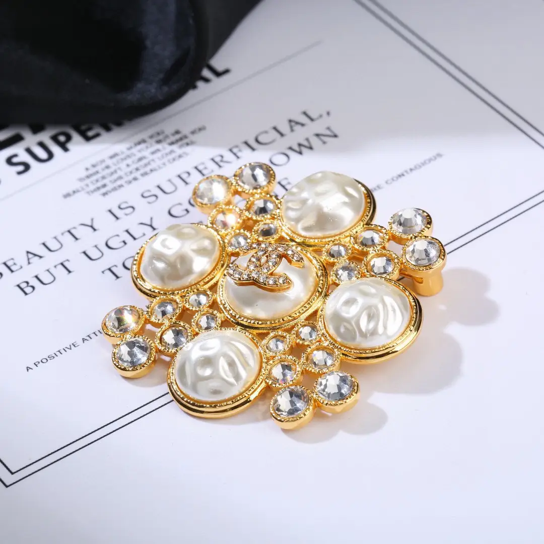 Chanel Diamond Pearl Brooch
