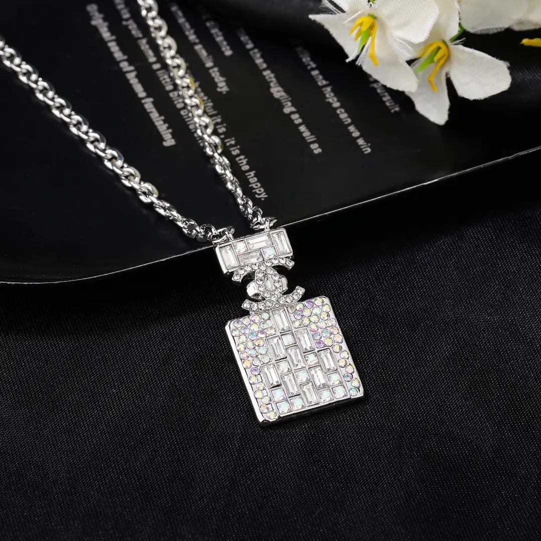 Chanel Diamond Perfume Bottle Necklace