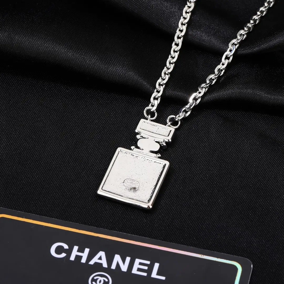 Chanel Diamond Perfume Bottle Necklace