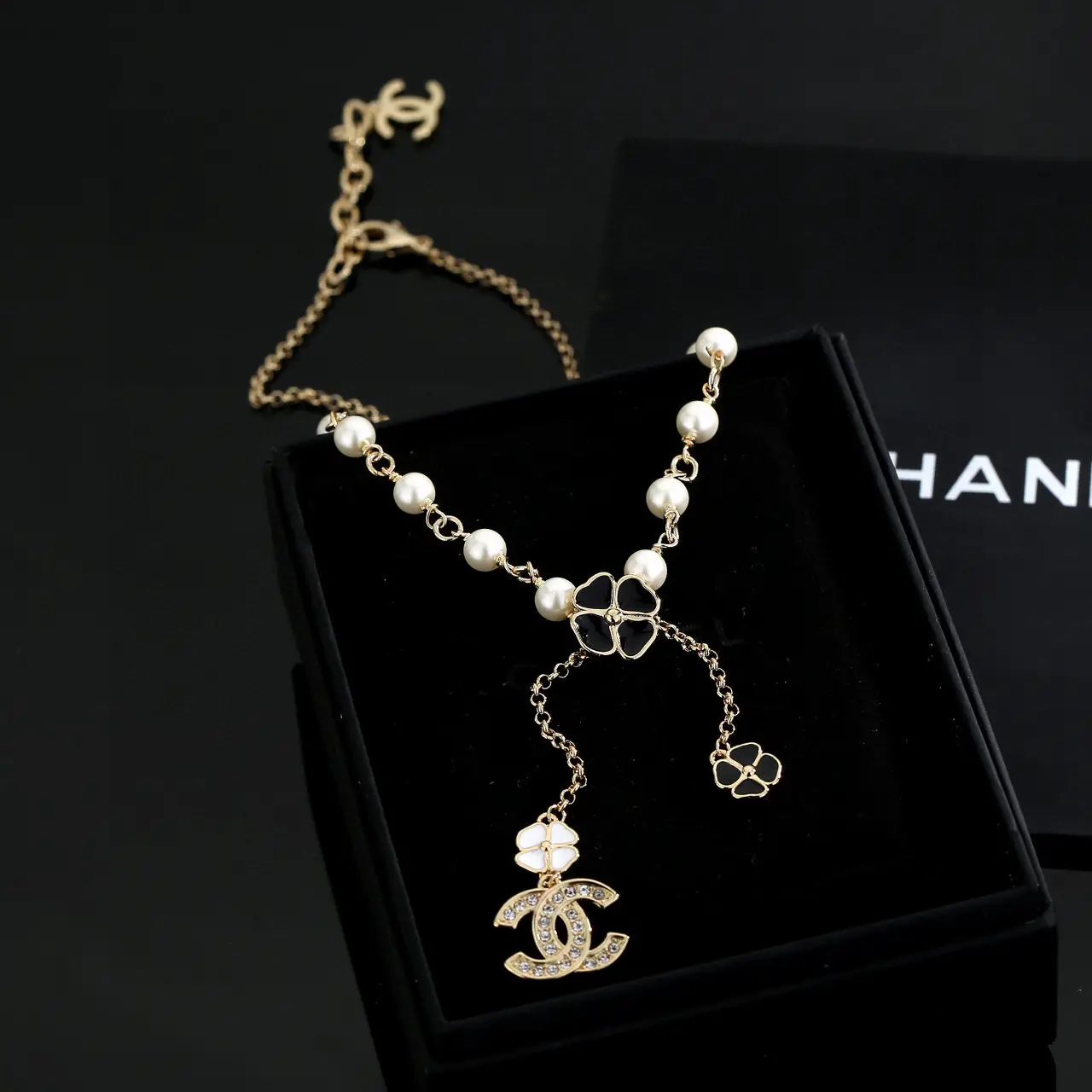 Chanel Double C Pearl Necklace