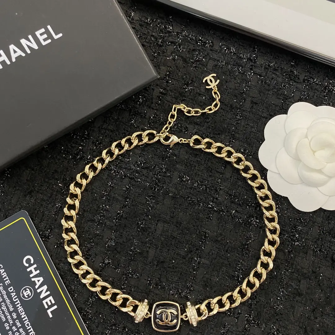 Chanel Enamel Square Choker Necklace