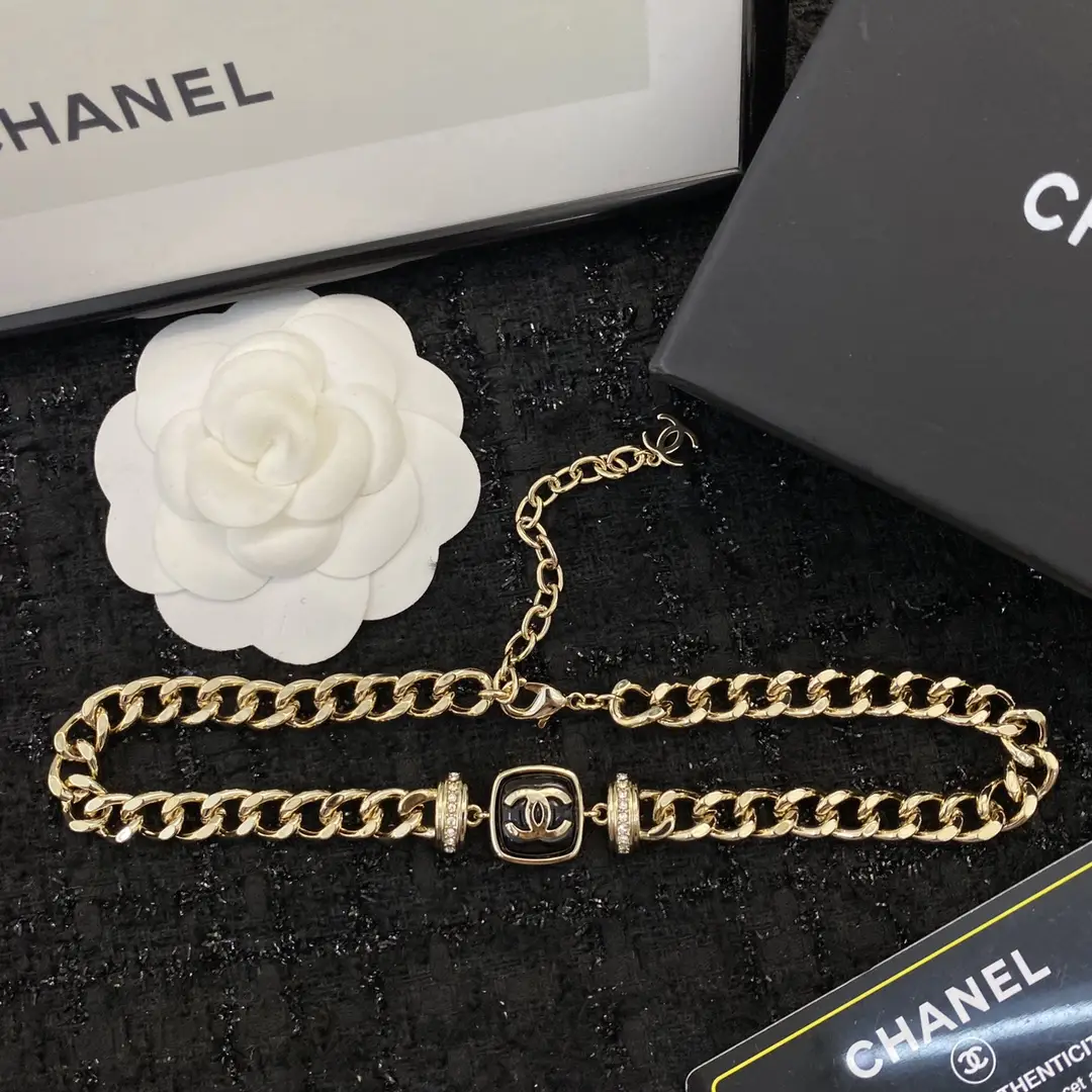 Chanel Enamel Square Choker Necklace