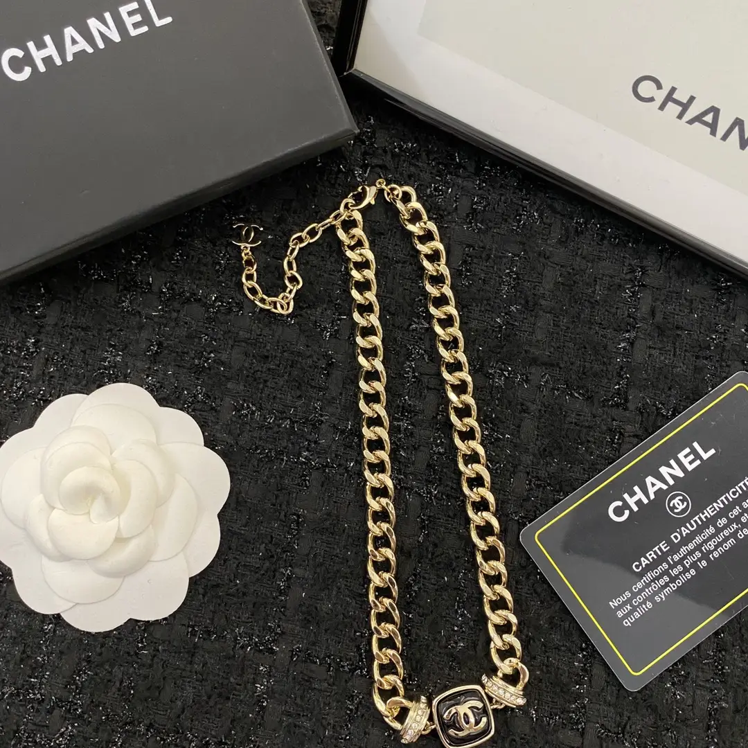 Chanel Enamel Square Choker Necklace