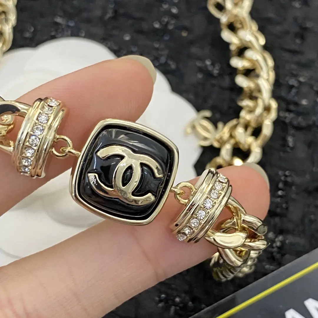 Chanel Enamel Square Choker Necklace