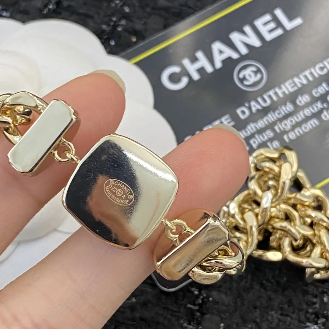 Chanel Enamel Square Choker Necklace