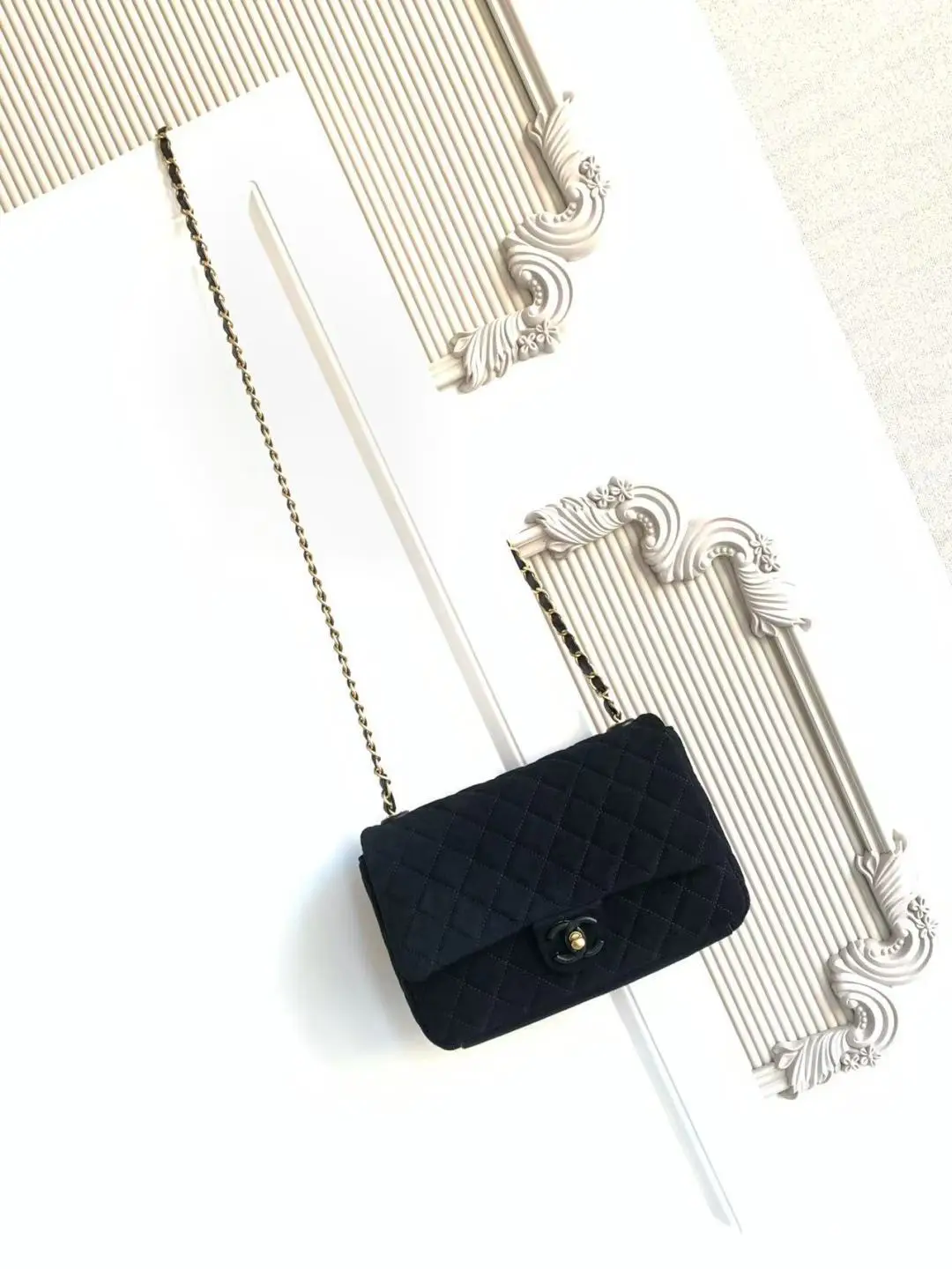 Chanel Flap Bag Suede AS5991 Black