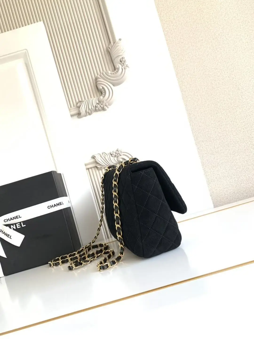 Chanel Flap Bag Suede AS5991 Black