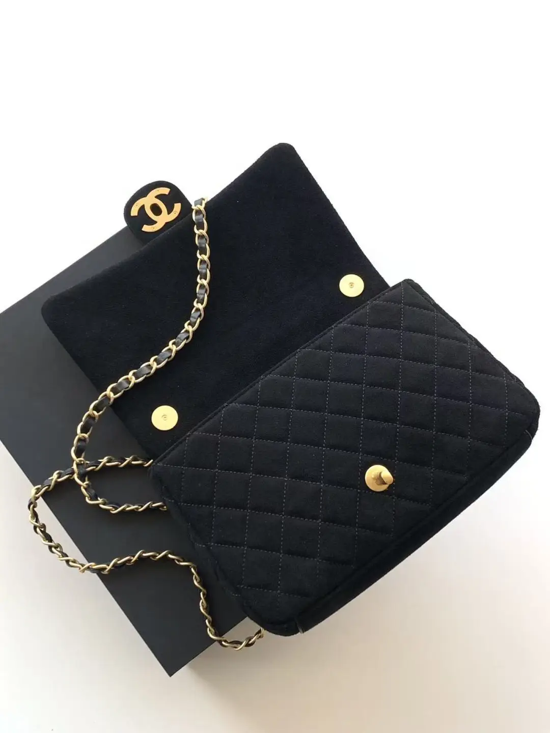 Chanel Flap Bag Suede AS5991 Black