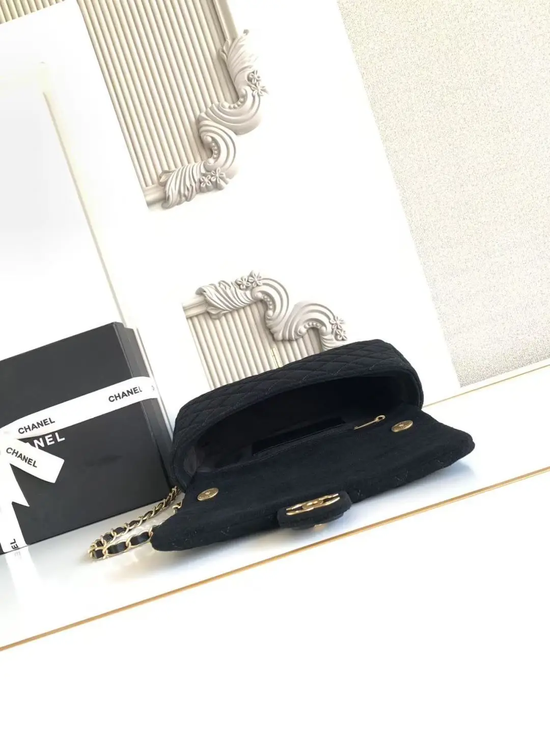 Chanel Flap Bag Suede AS5991 Black