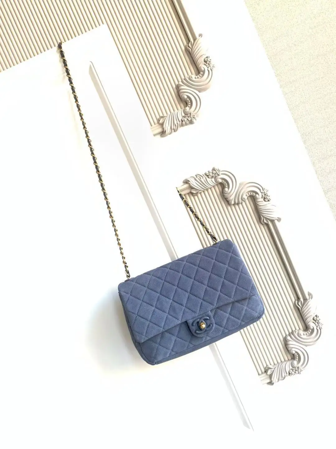 Chanel Flap Bag Suede AS5991 Blue