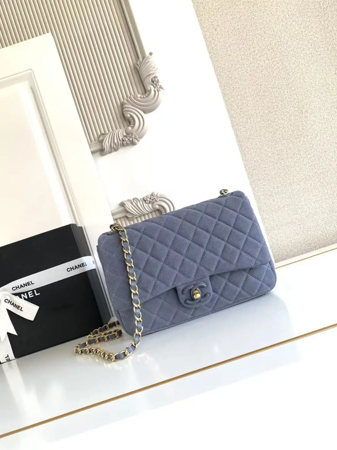 Chanel Flap Bag Suede AS5991 Blue