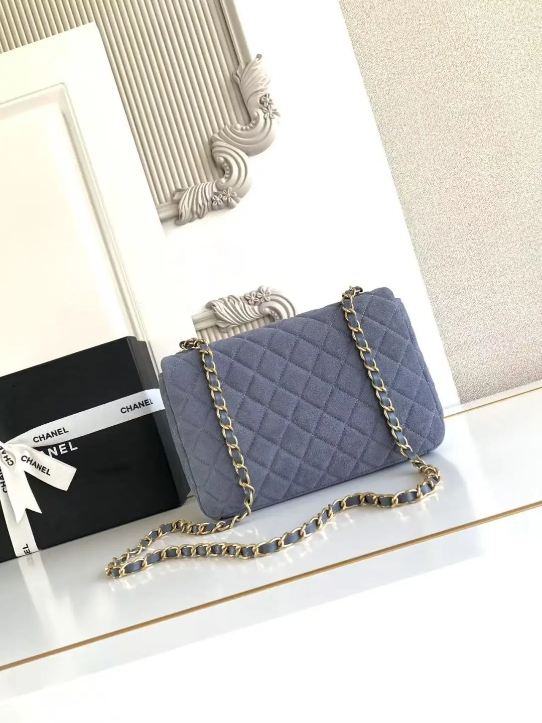 Chanel Flap Bag Suede AS5991 Blue