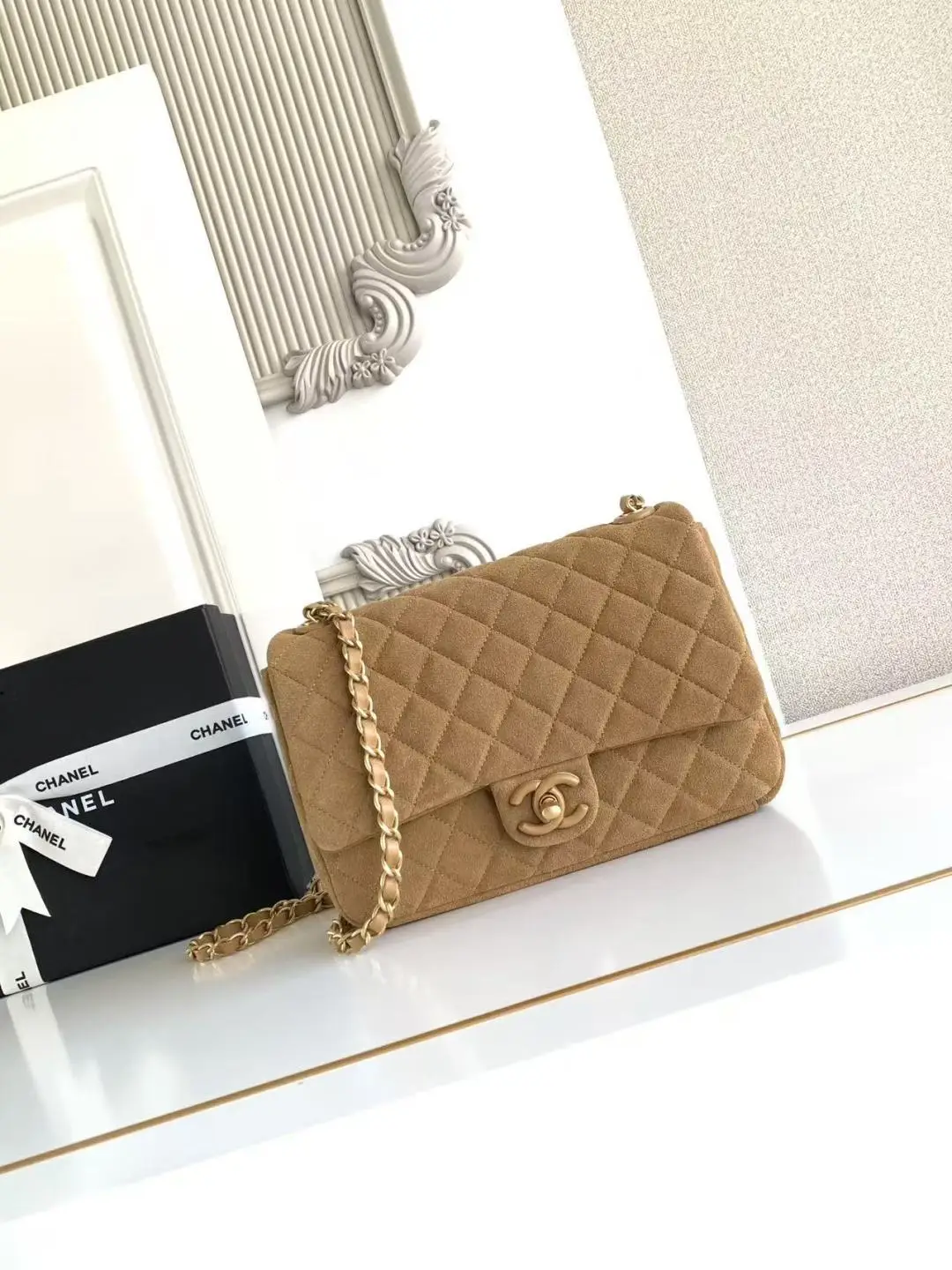 Chanel Flap Bag Suede AS5991 Brown
