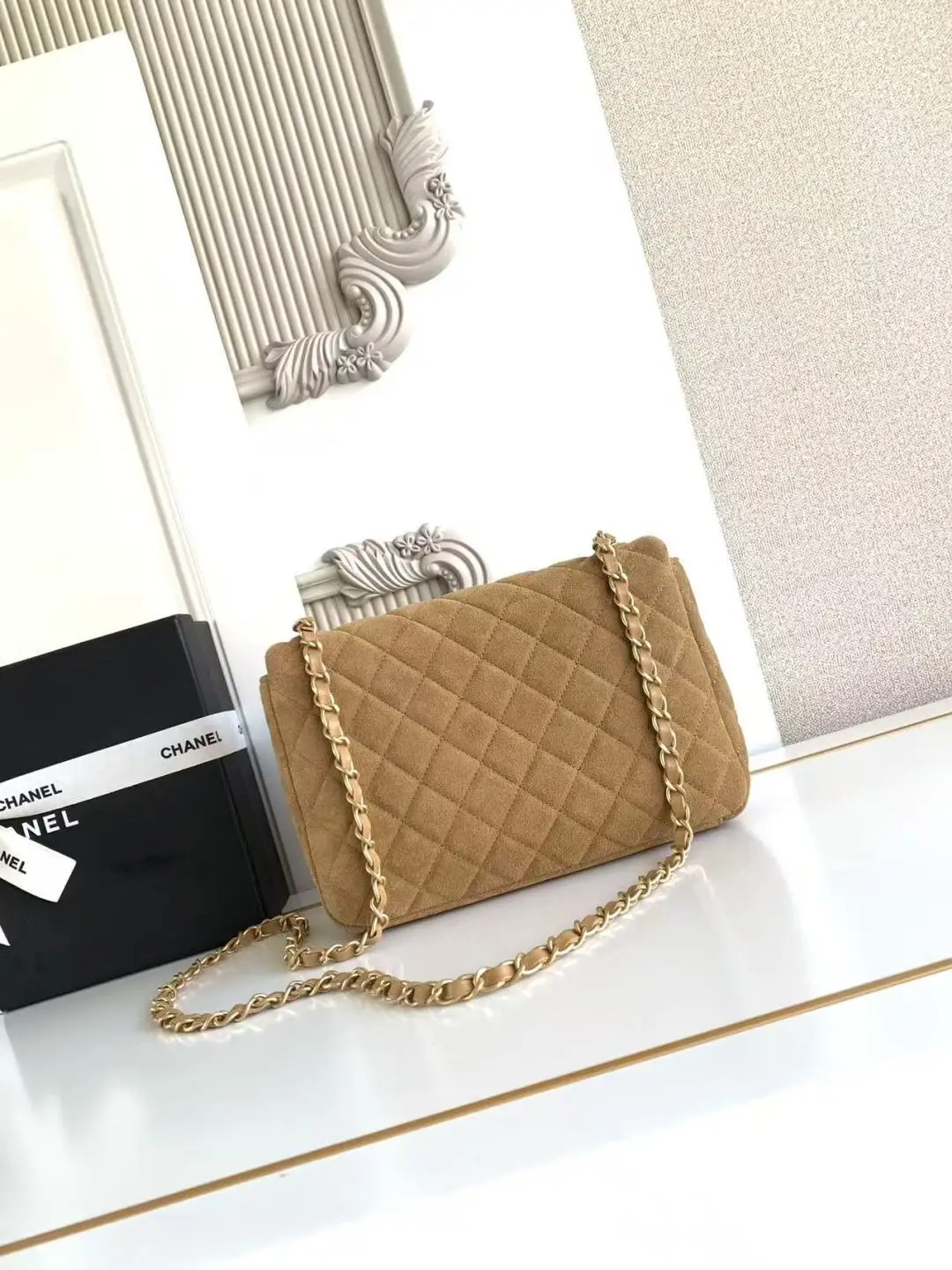 Chanel Flap Bag Suede AS5991 Brown