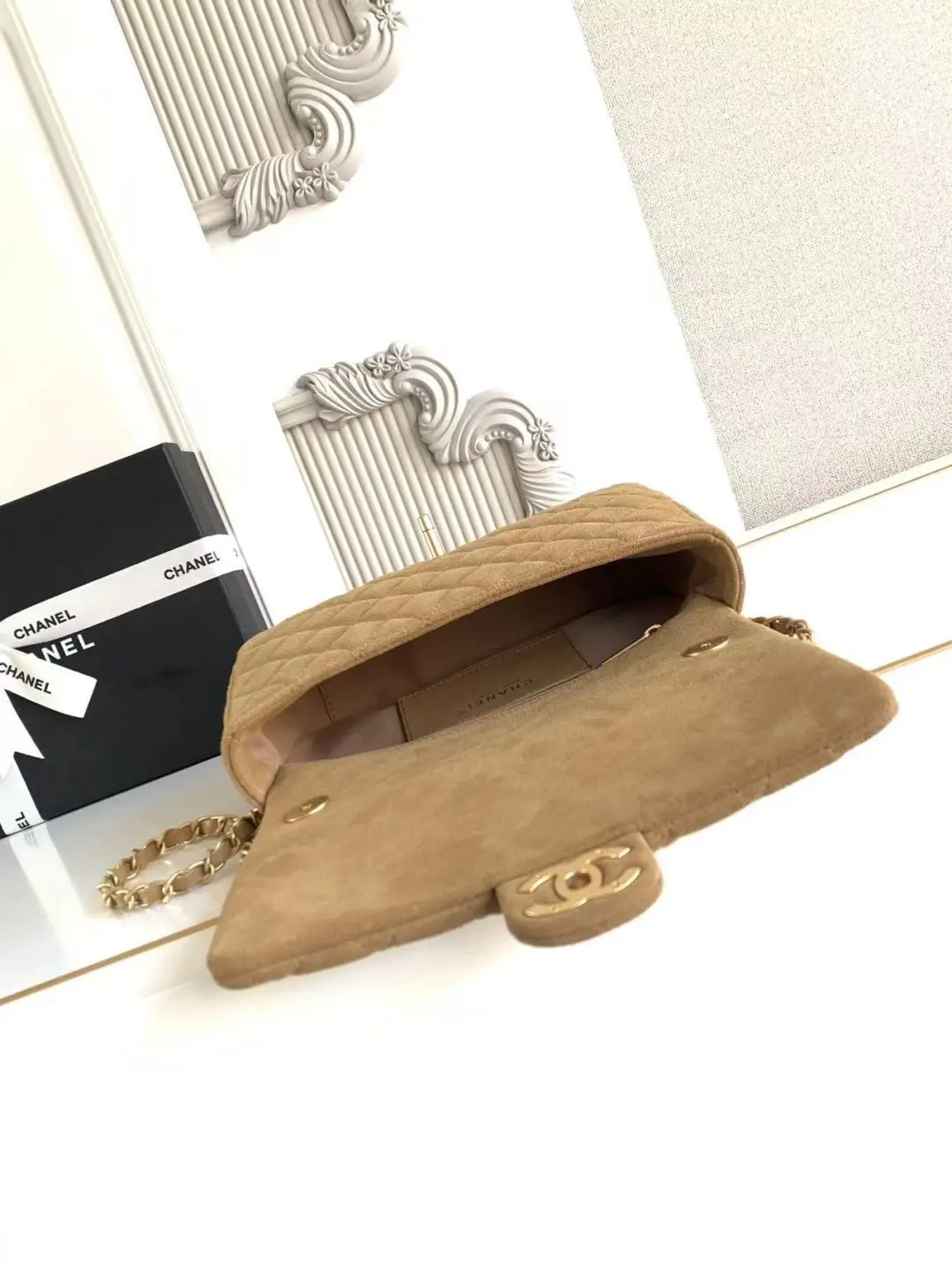 Chanel Flap Bag Suede AS5991 Brown