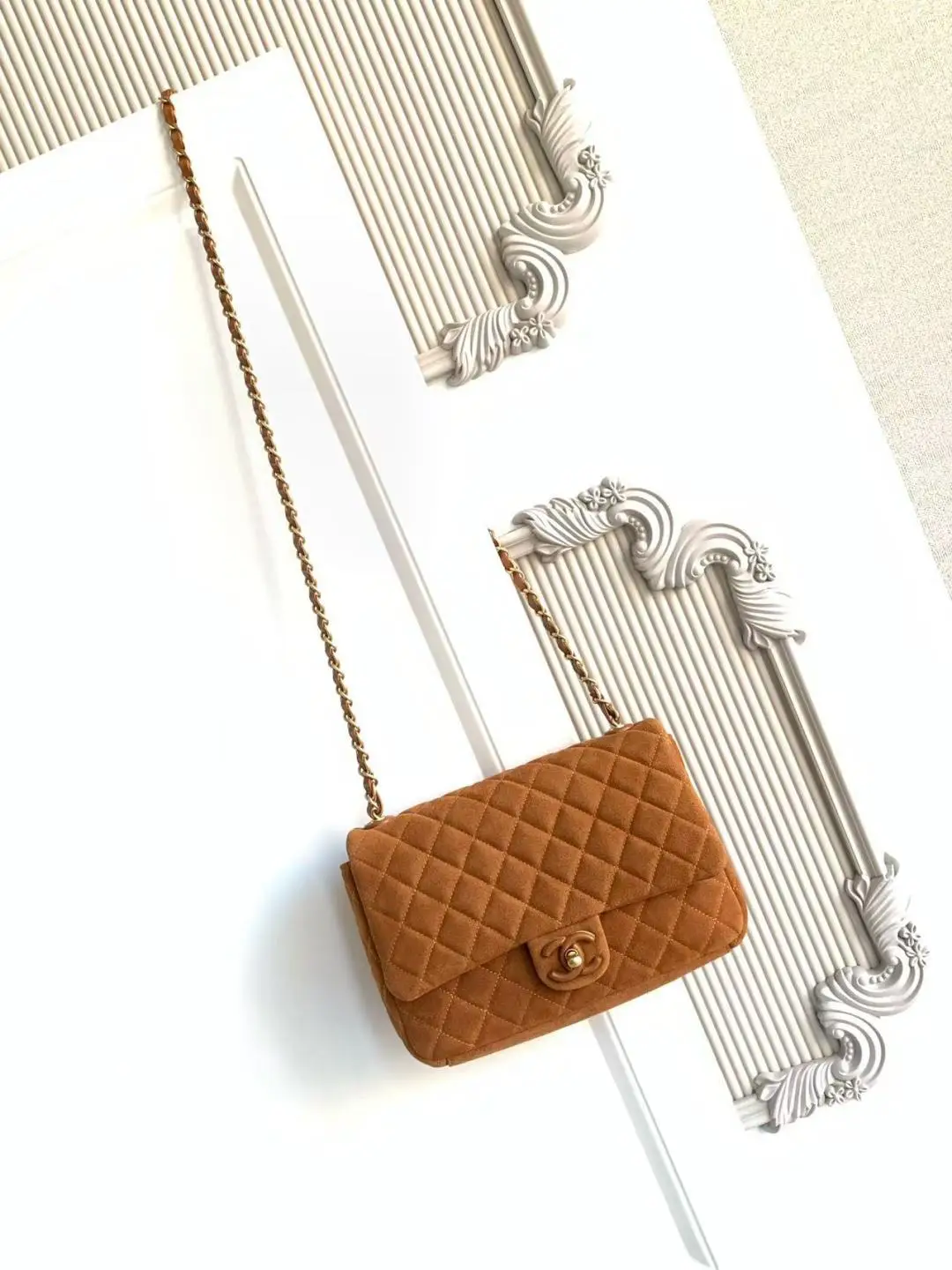 Chanel Flap Bag Suede AS5991 Caramel