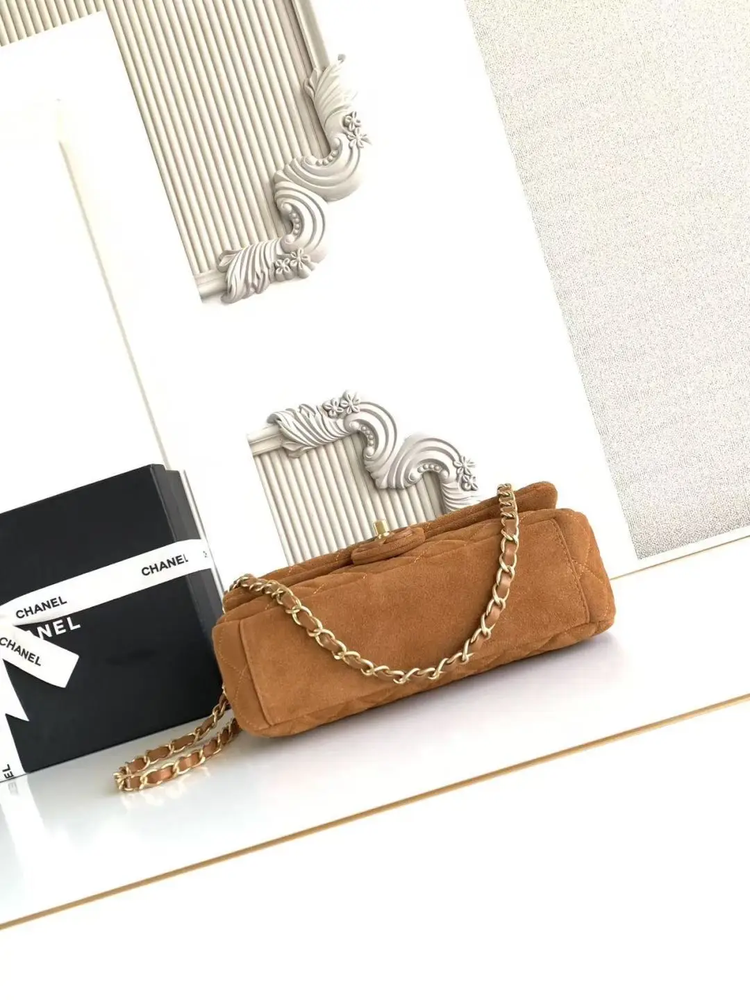 Chanel Flap Bag Suede AS5991 Caramel