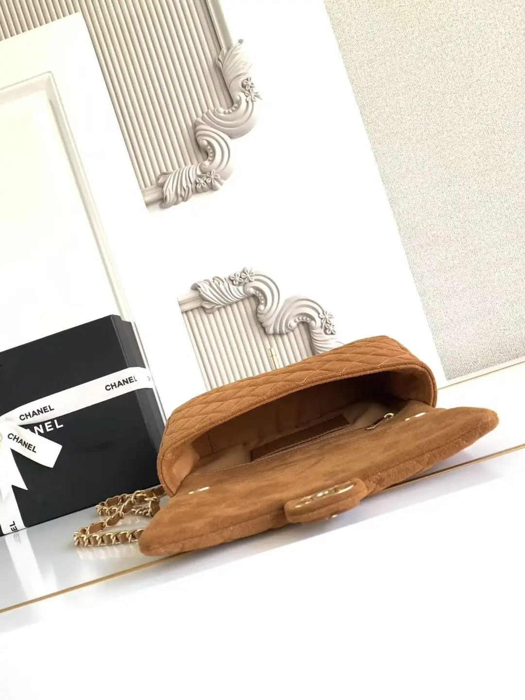 Chanel Flap Bag Suede AS5991 Caramel