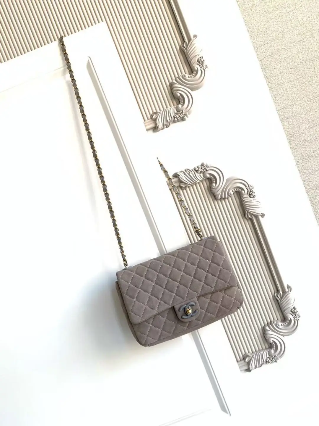 Chanel Flap Bag Suede AS5991 Gray