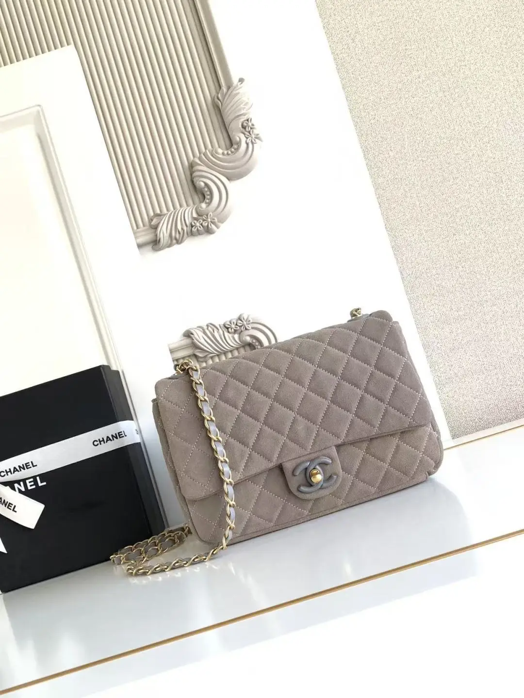 Chanel Flap Bag Suede AS5991 Gray