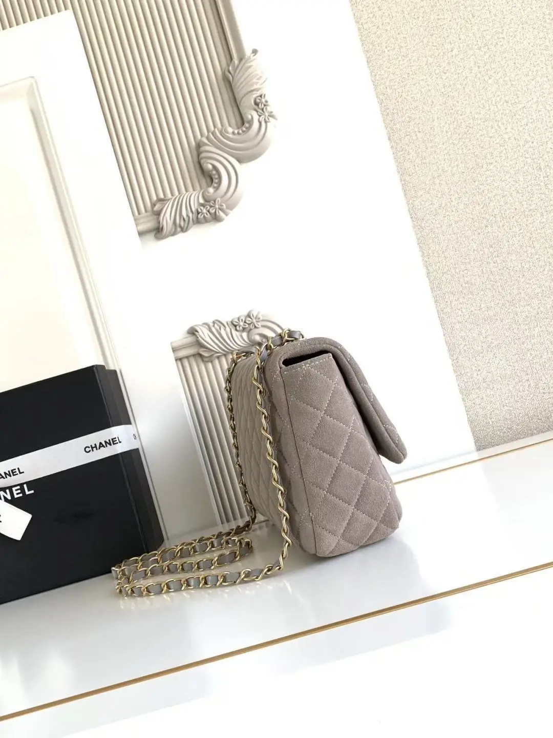 Chanel Flap Bag Suede AS5991 Gray