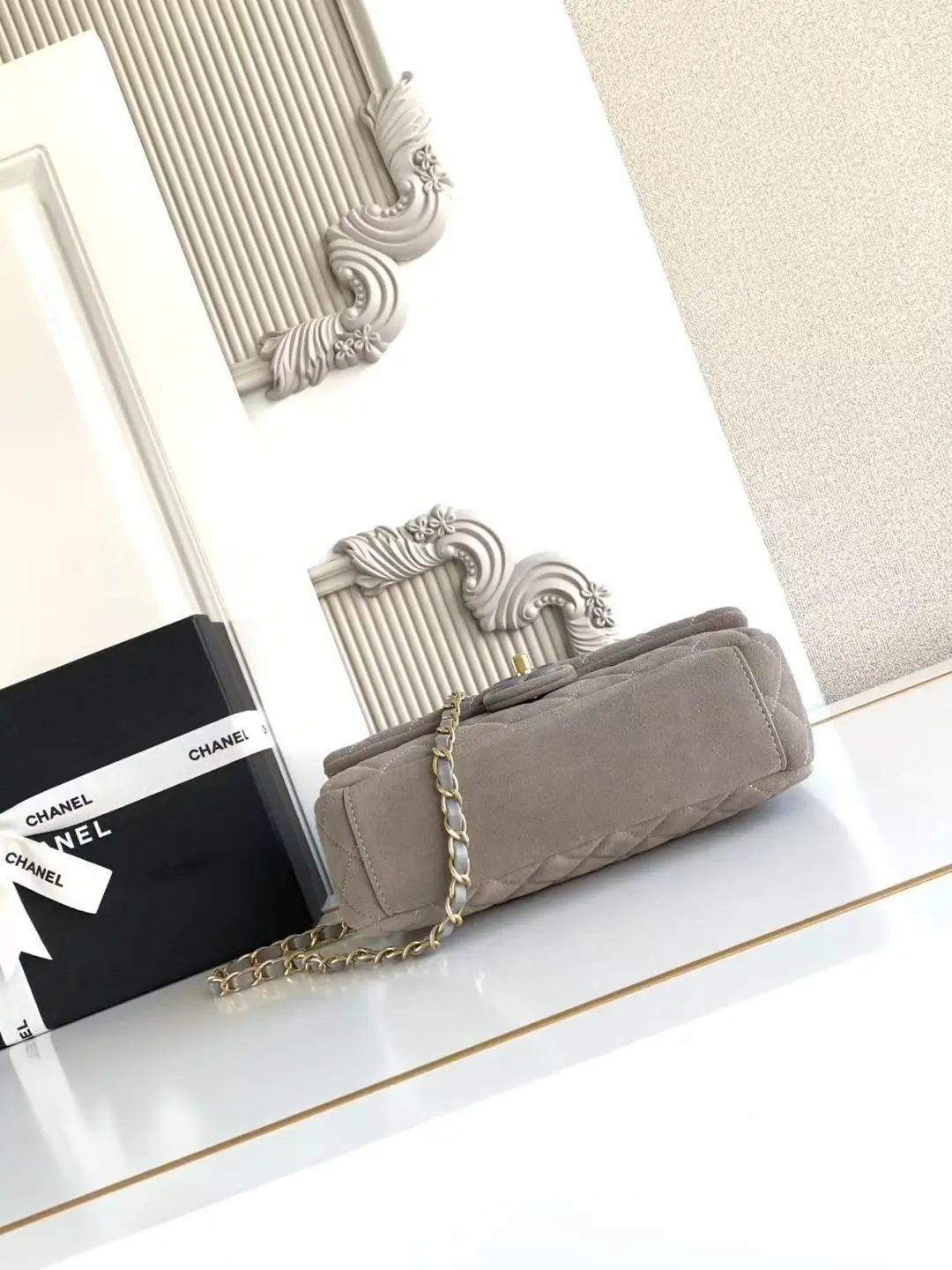 Chanel Flap Bag Suede AS5991 Gray