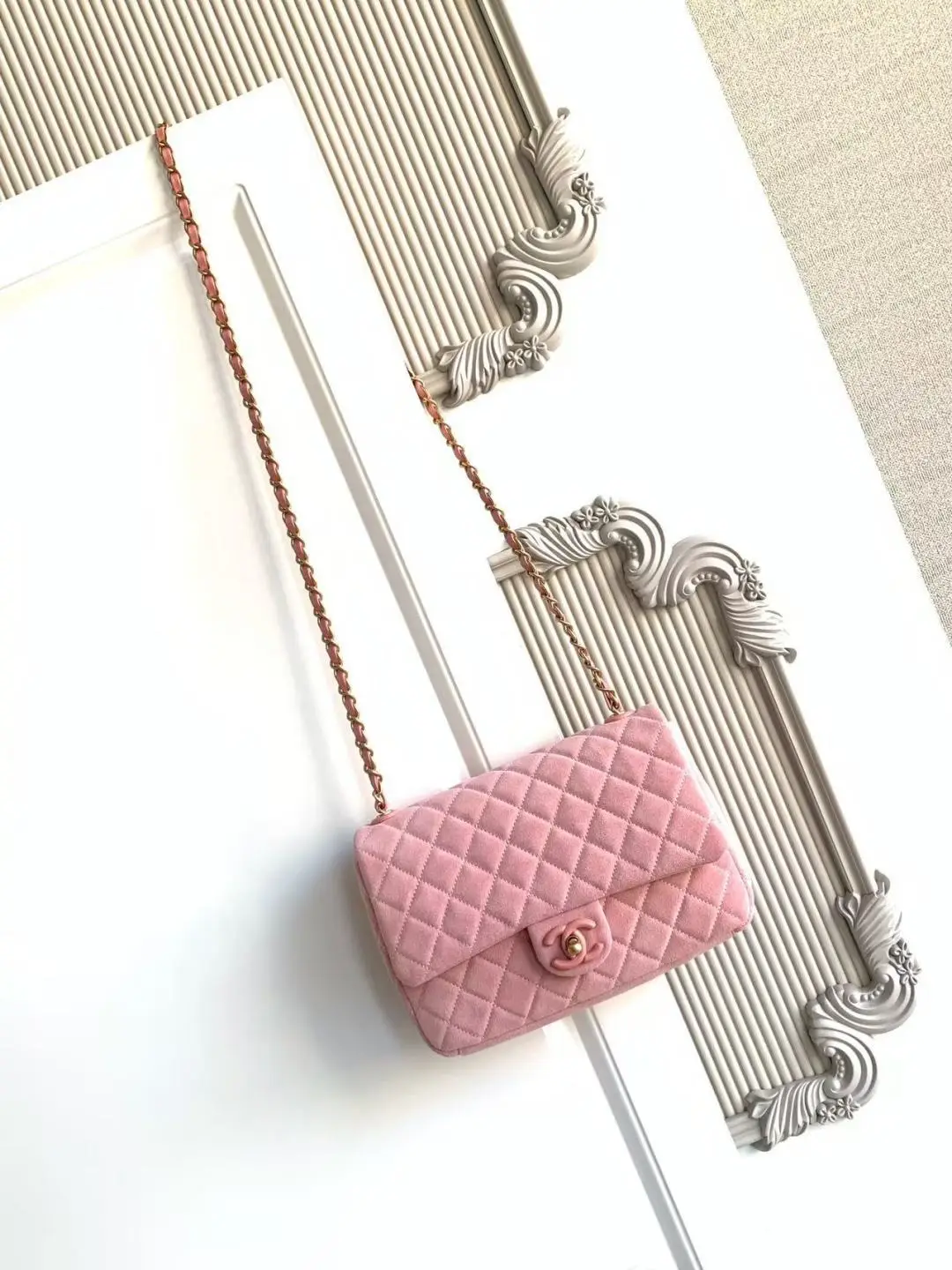 Chanel Flap Bag Suede AS5991 Pink