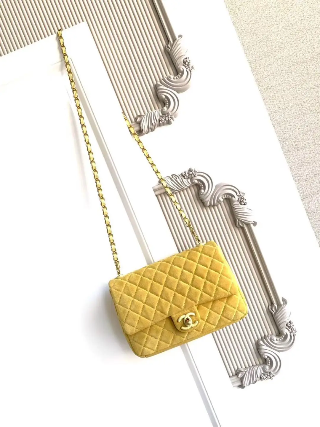 Chanel Flap Bag Suede AS5991 Yellow