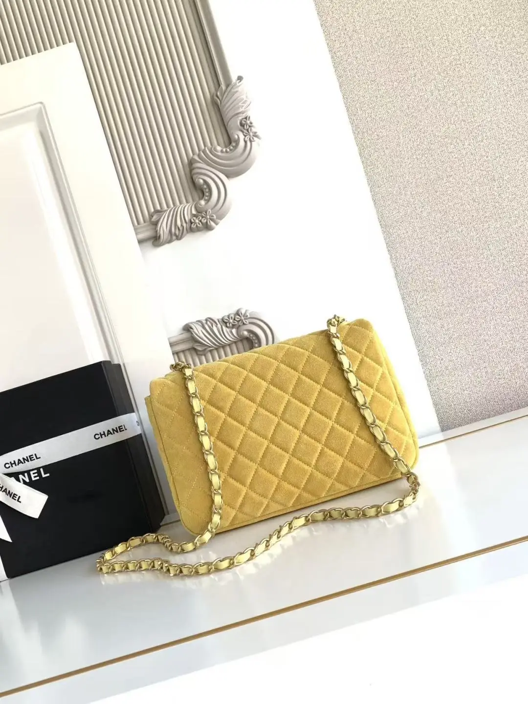 Chanel Flap Bag Suede AS5991 Yellow