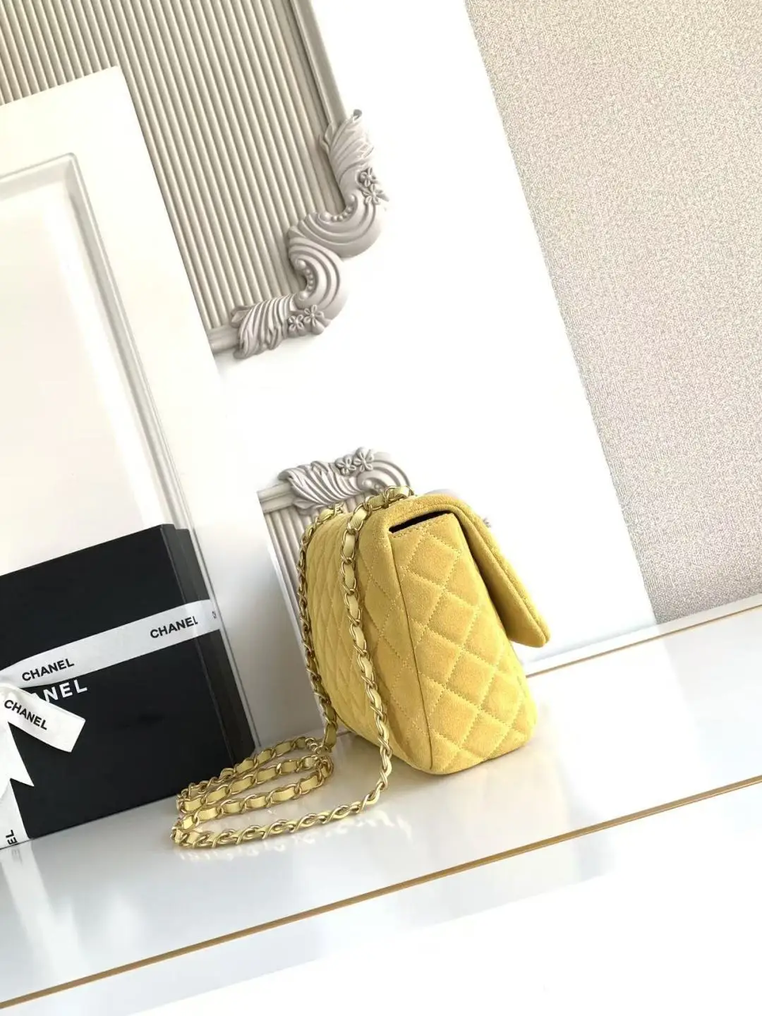 Chanel Flap Bag Suede AS5991 Yellow