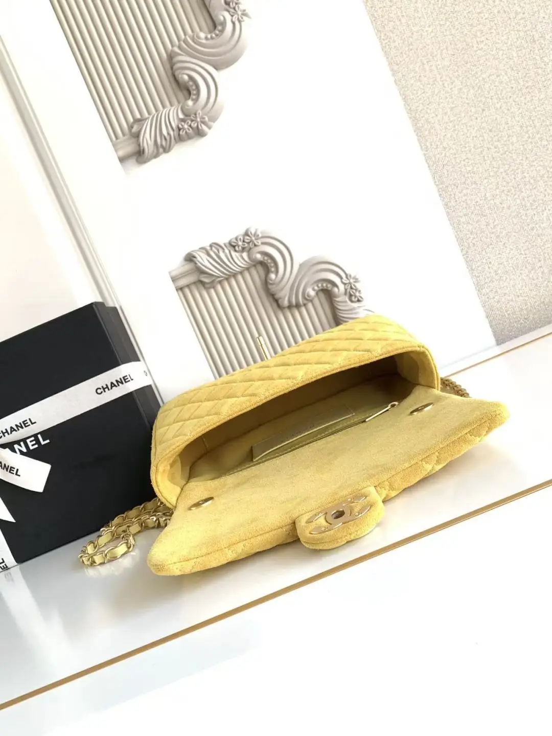 Chanel Flap Bag Suede AS5991 Yellow