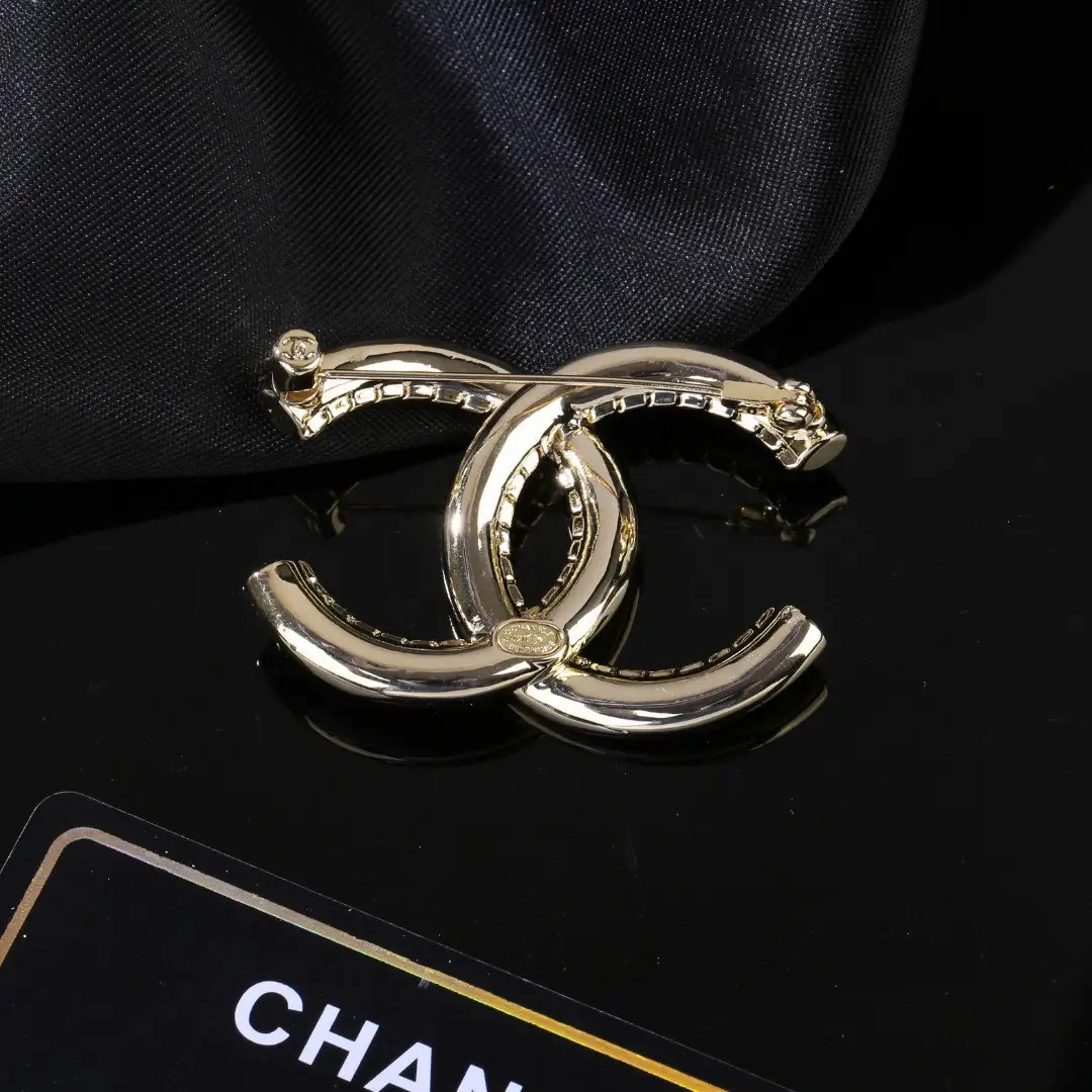 Chanel Gold Double C Brooch