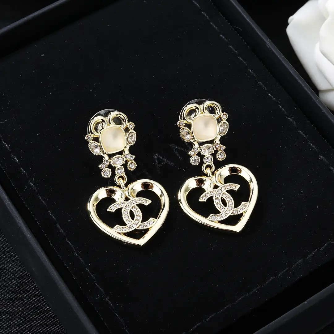 Chanel Heart Diamond Earrings