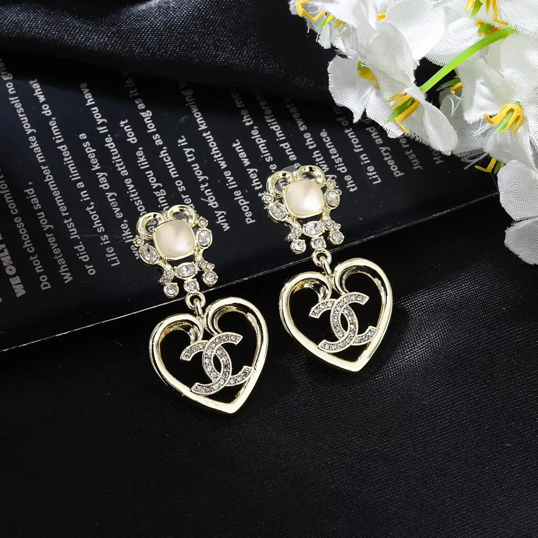Chanel Heart Diamond Earrings