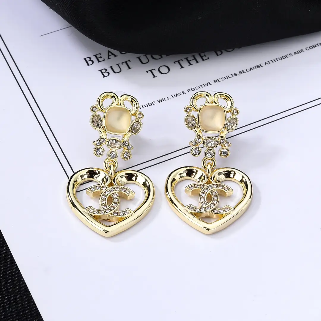 Chanel Heart Diamond Earrings