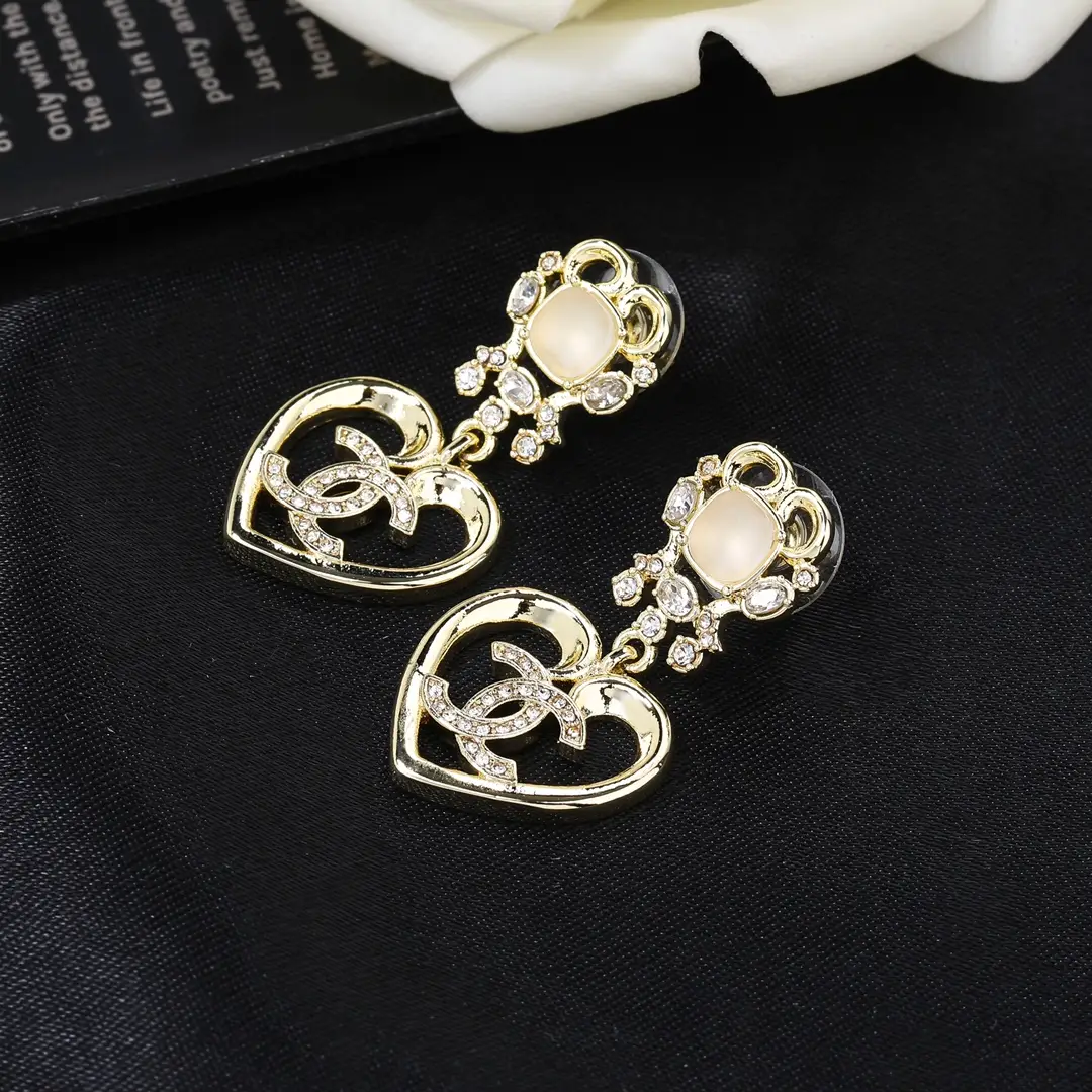 Chanel Heart Diamond Earrings