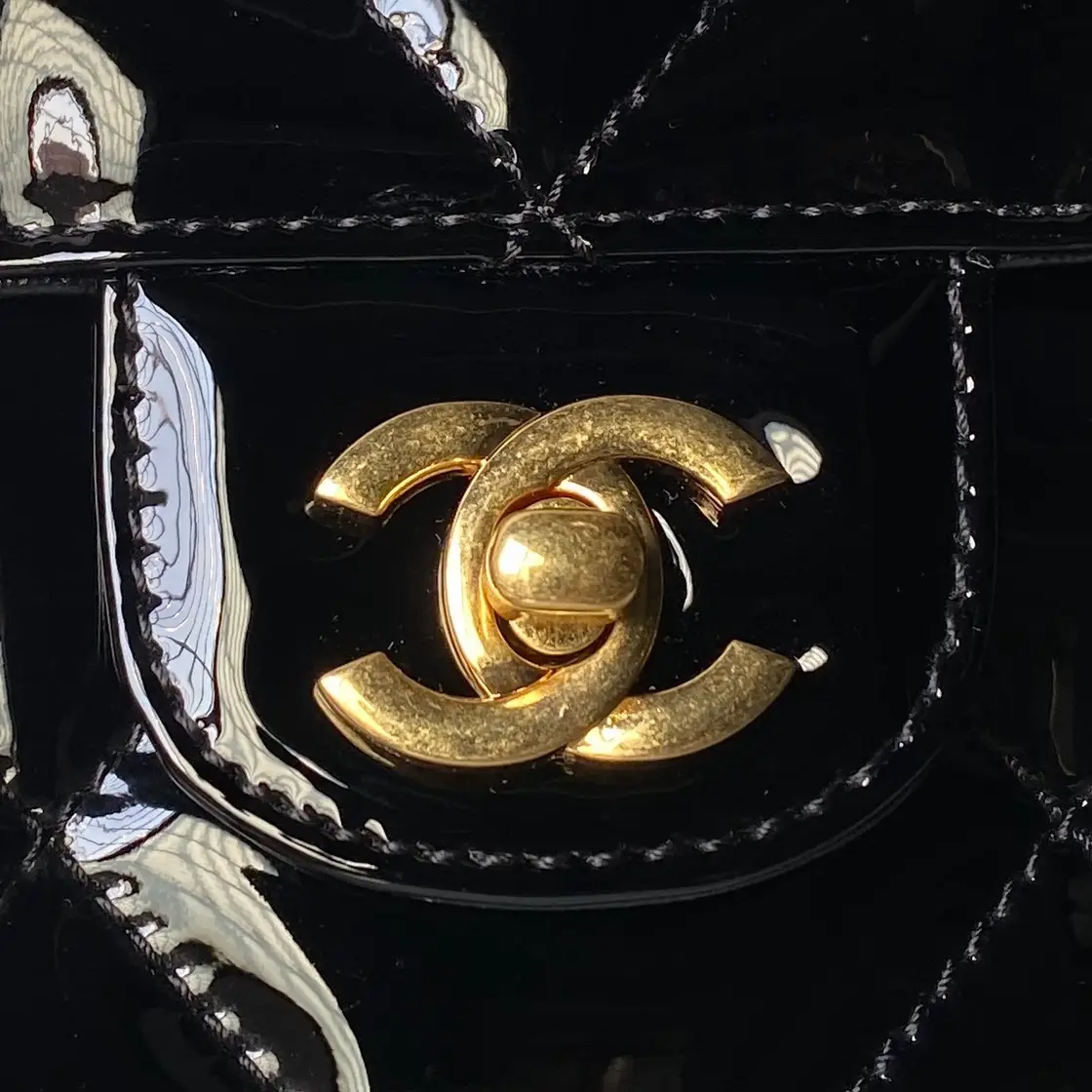 Chanel Large Flap Bag With Top Handle Metallic Mirror AS5807 Black