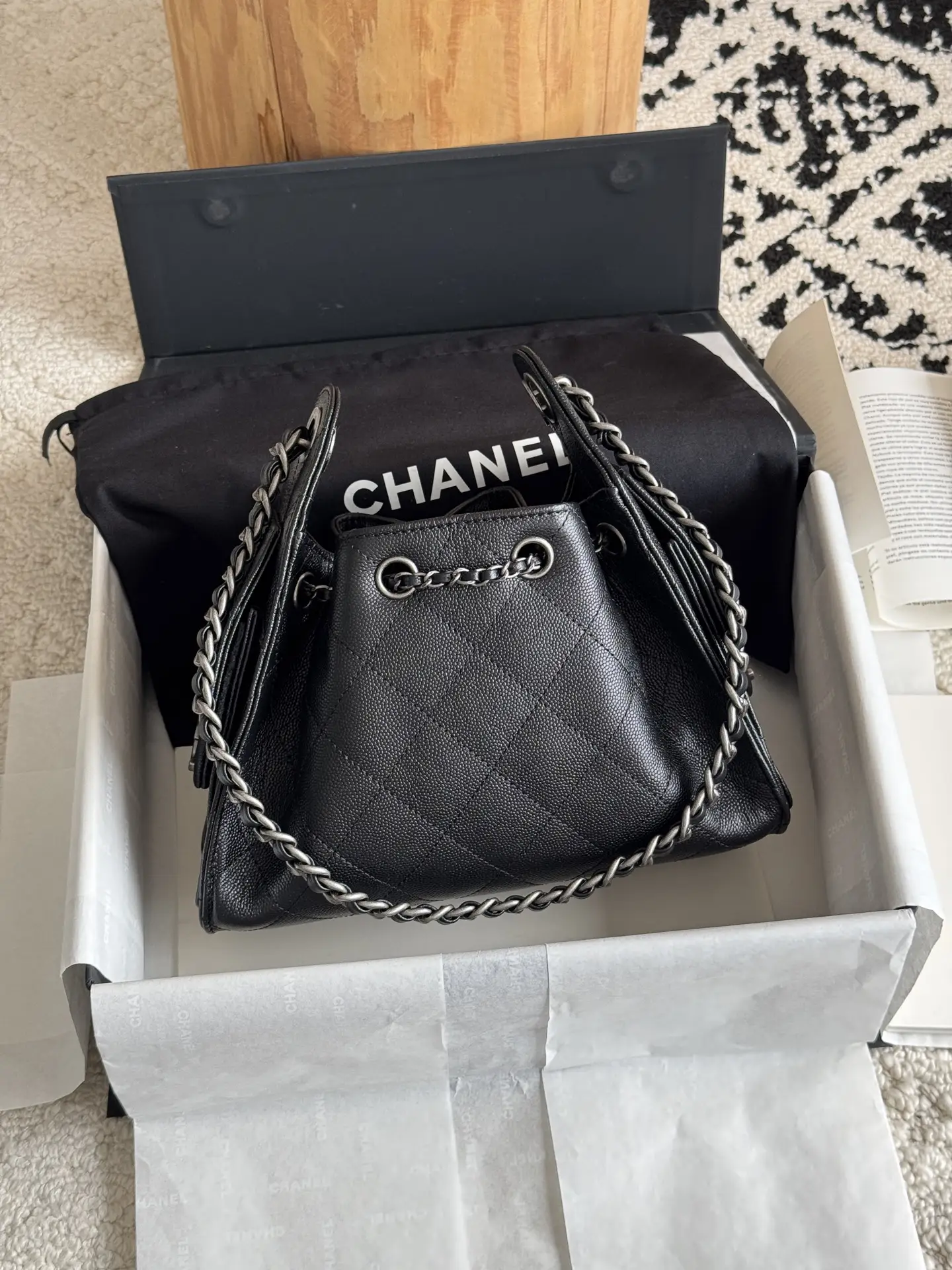 Affordable Chanel Metallic Black Chanel 25 Mini Bag