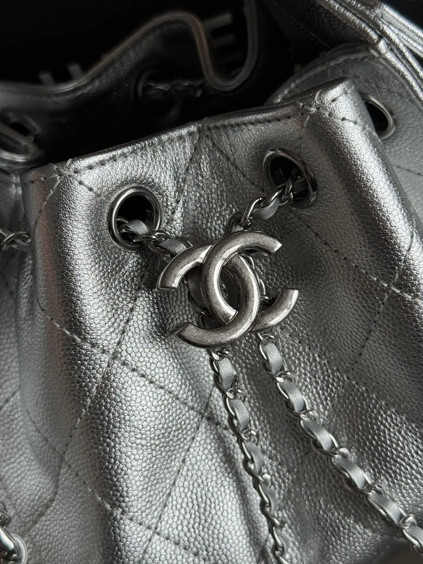 Affordable Chanel Metallic Silver Chanel 25 Mini Bag