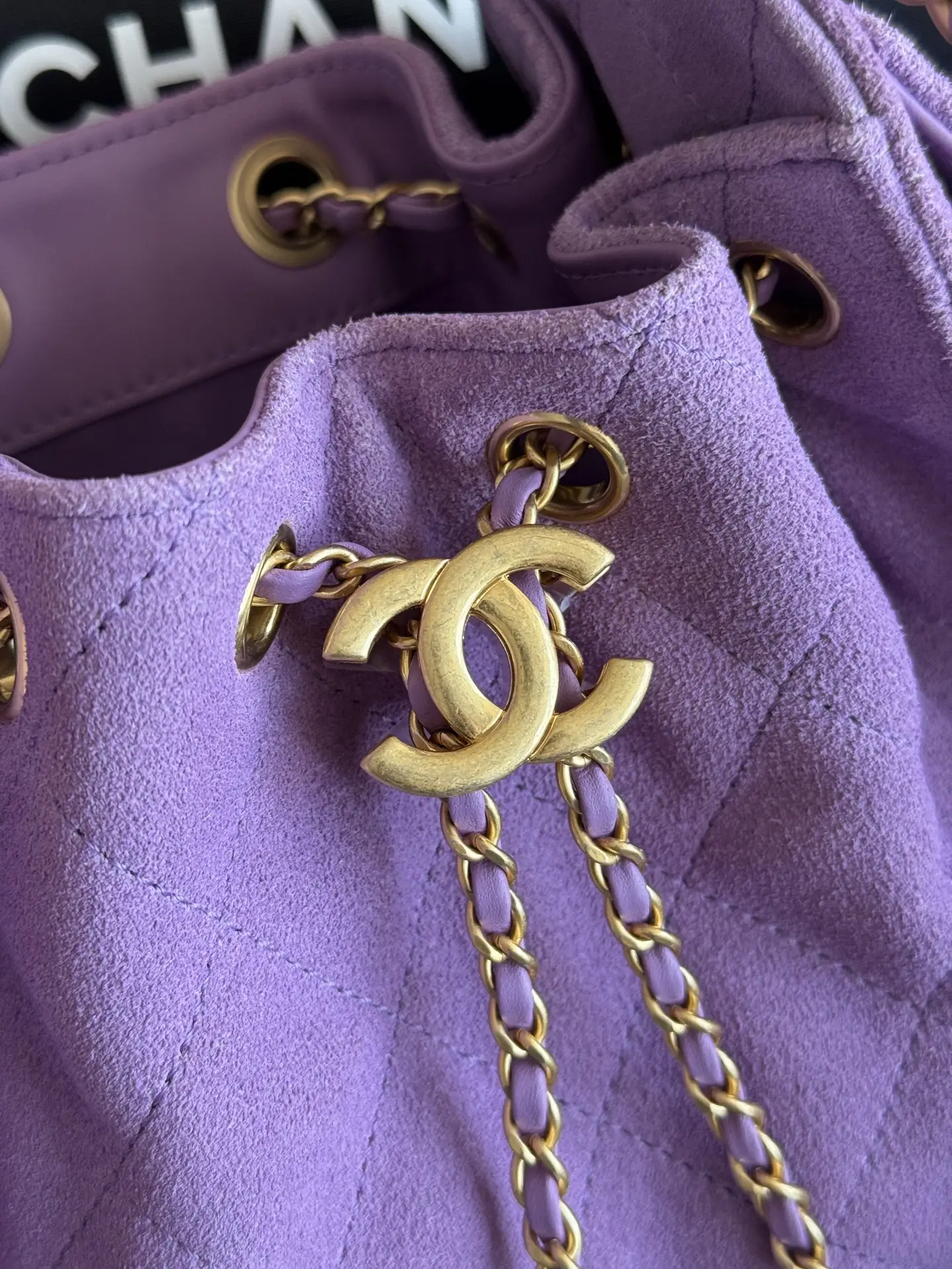 Chanel Metallic purple suede Chanel 25 Mini Bag
