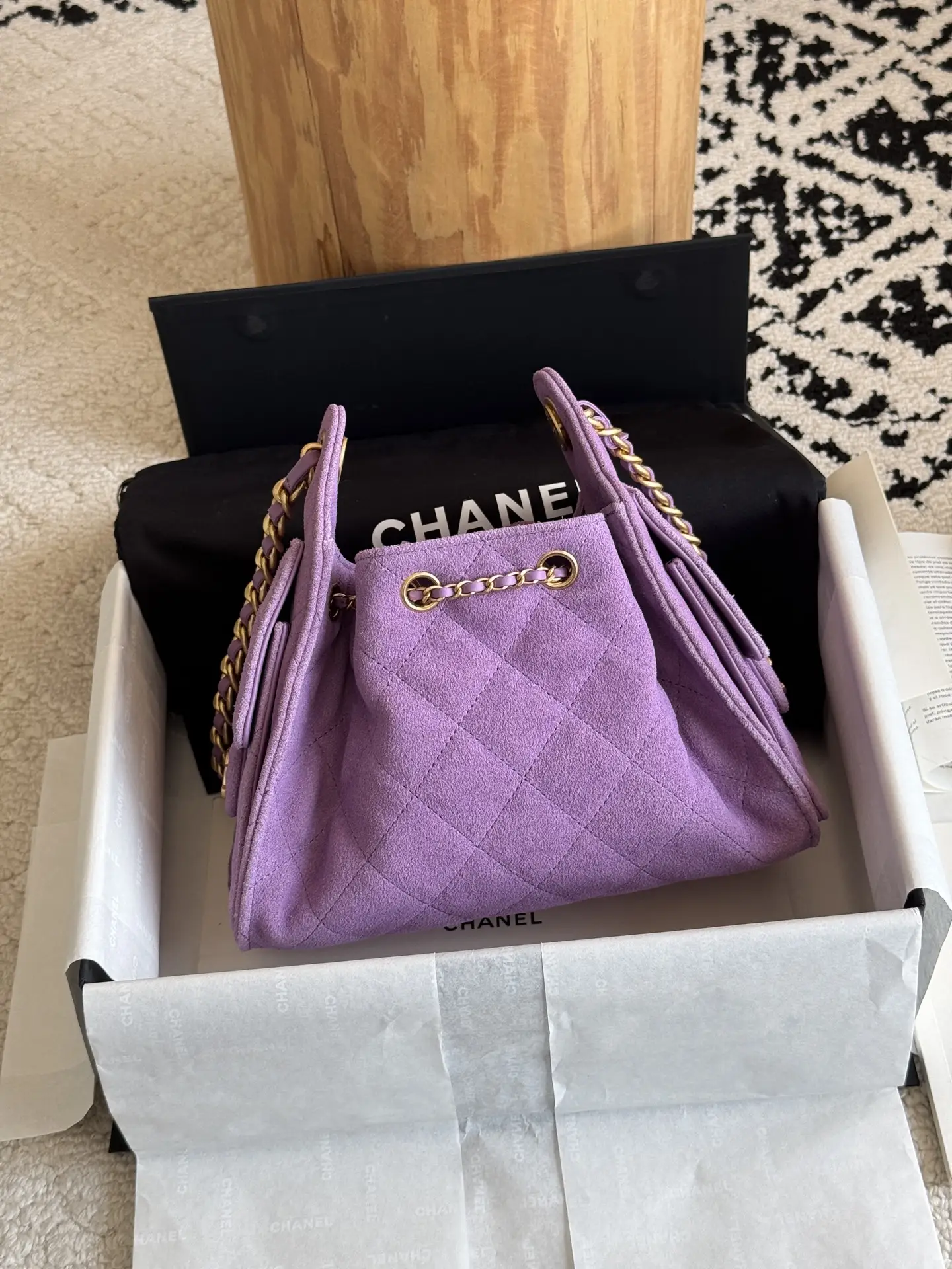 Chanel Metallic purple suede Chanel 25 Mini Bag