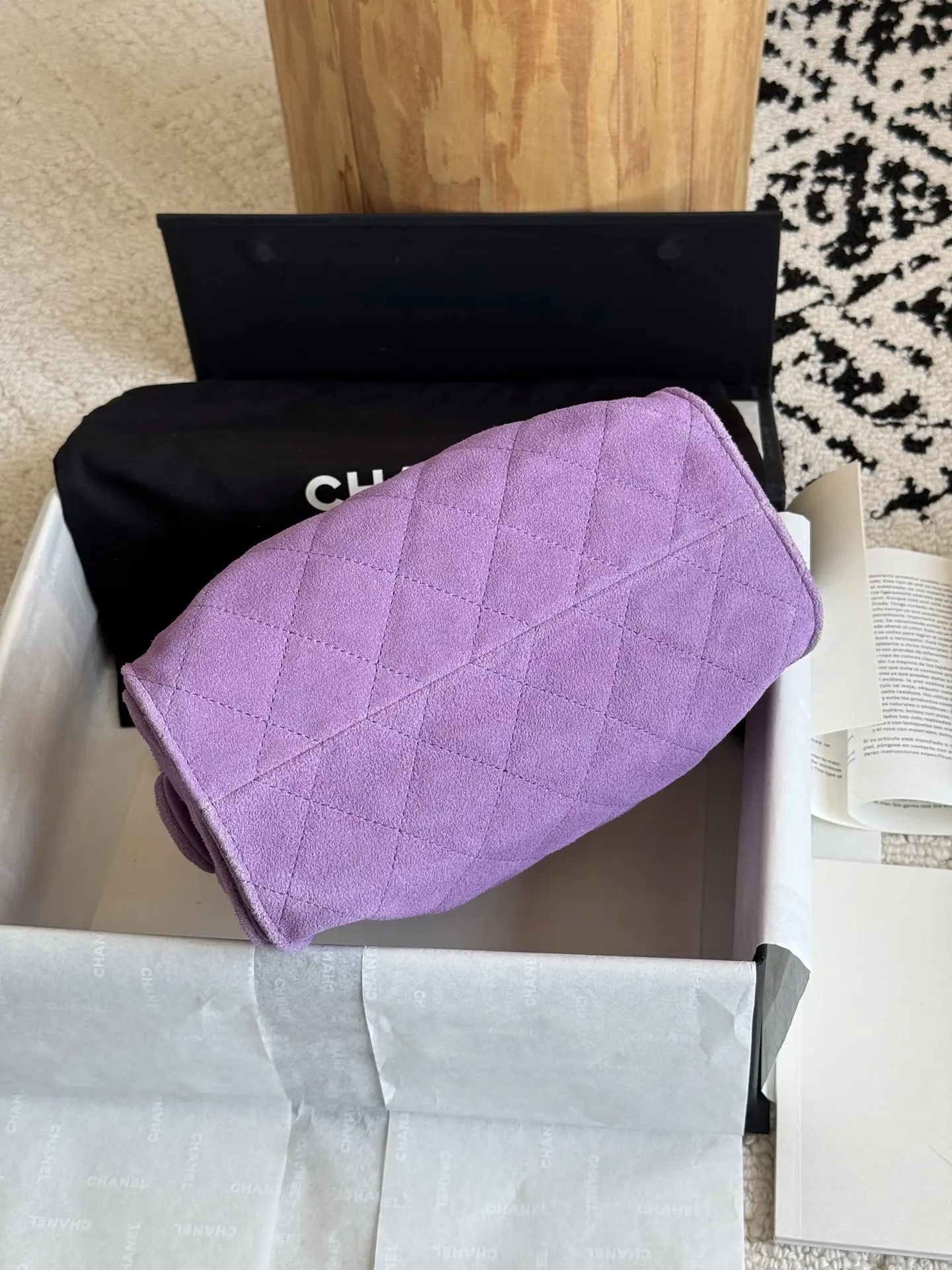 Chanel Metallic purple suede Chanel 25 Mini Bag