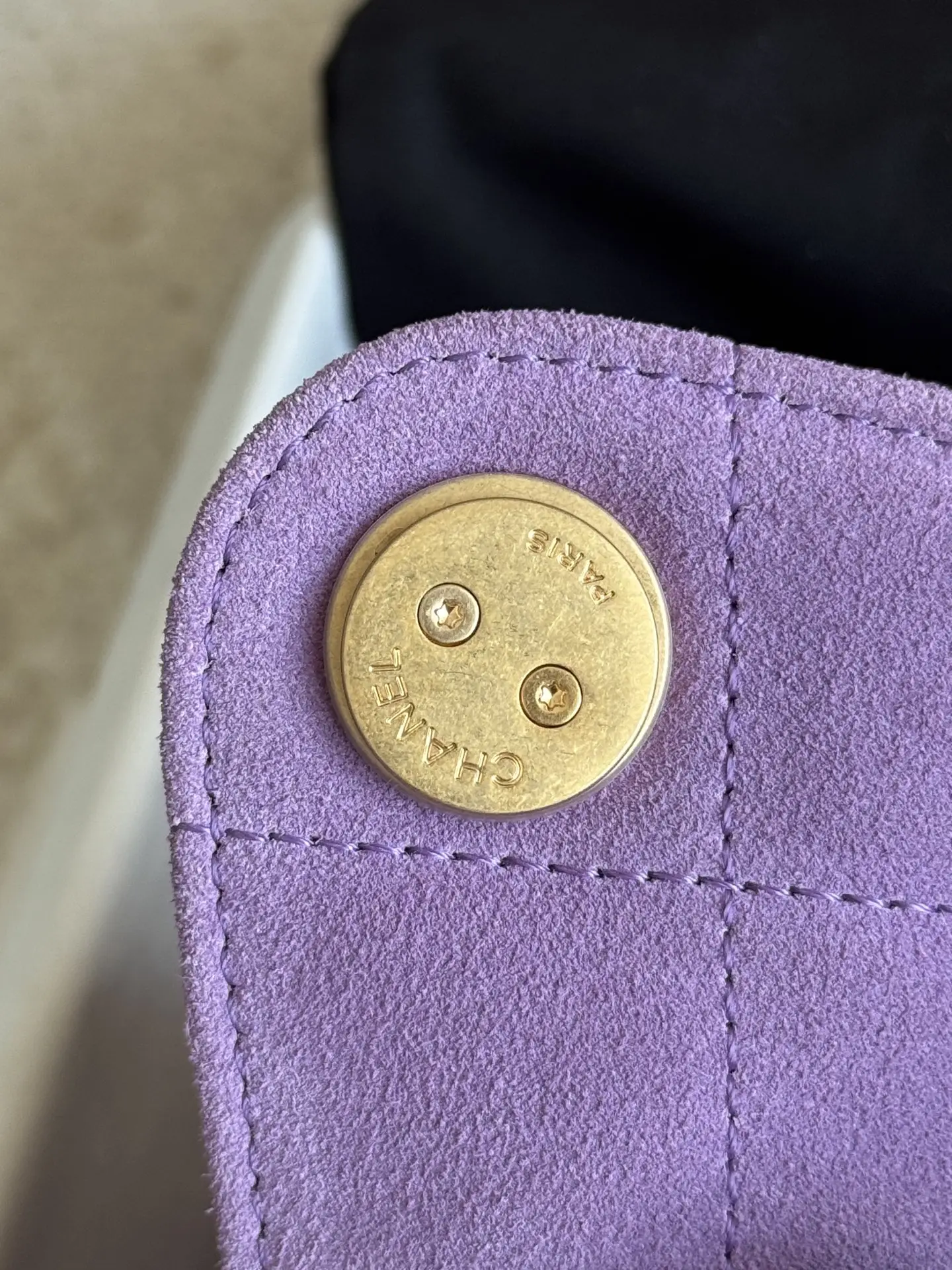 Chanel Metallic purple suede Chanel 25 Mini Bag