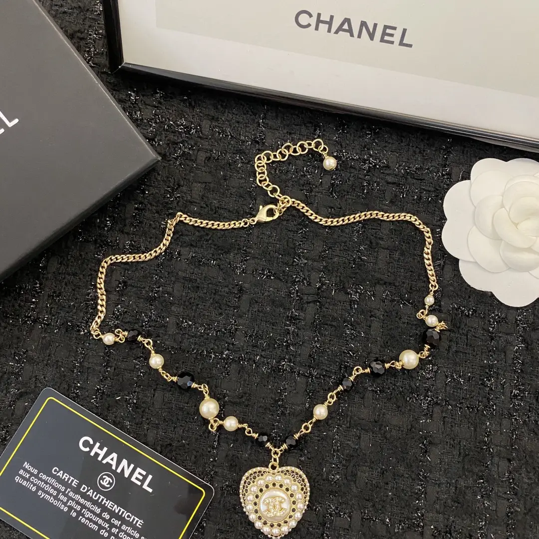 Chanel Pearl Heart Necklace
