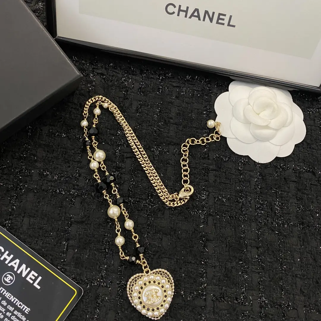 Chanel Pearl Heart Necklace