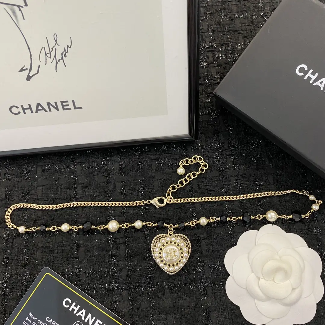 Chanel Pearl Heart Necklace
