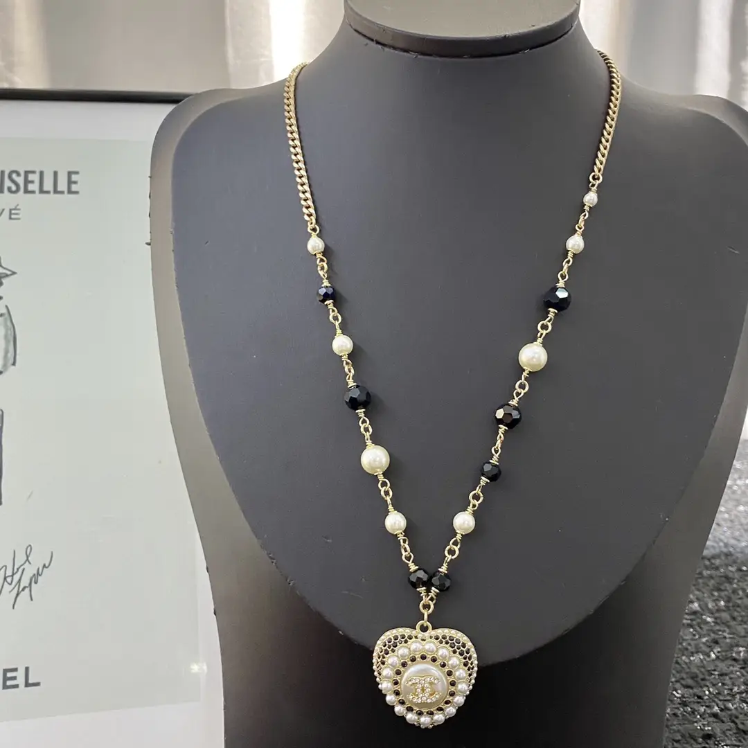 Chanel Pearl Heart Necklace
