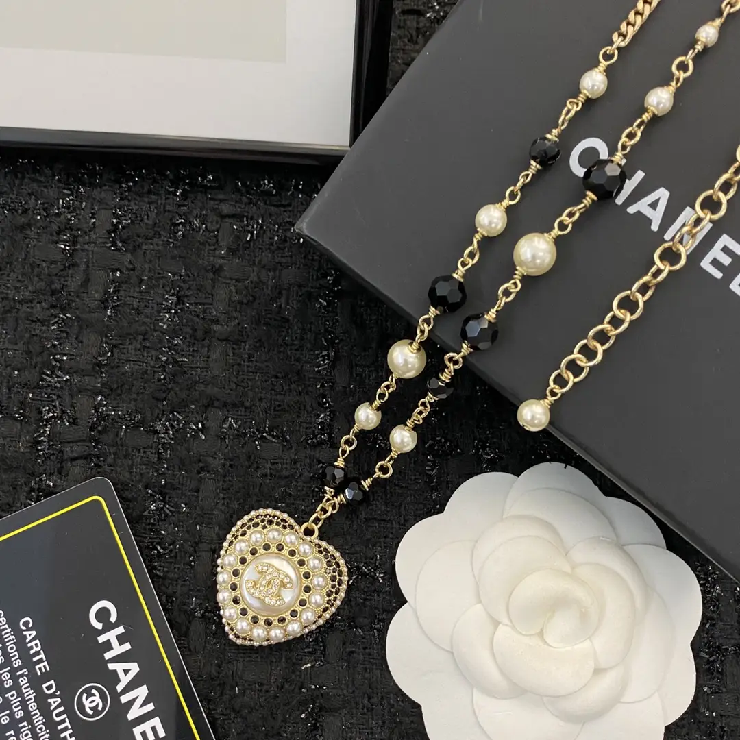 Chanel Pearl Heart Necklace