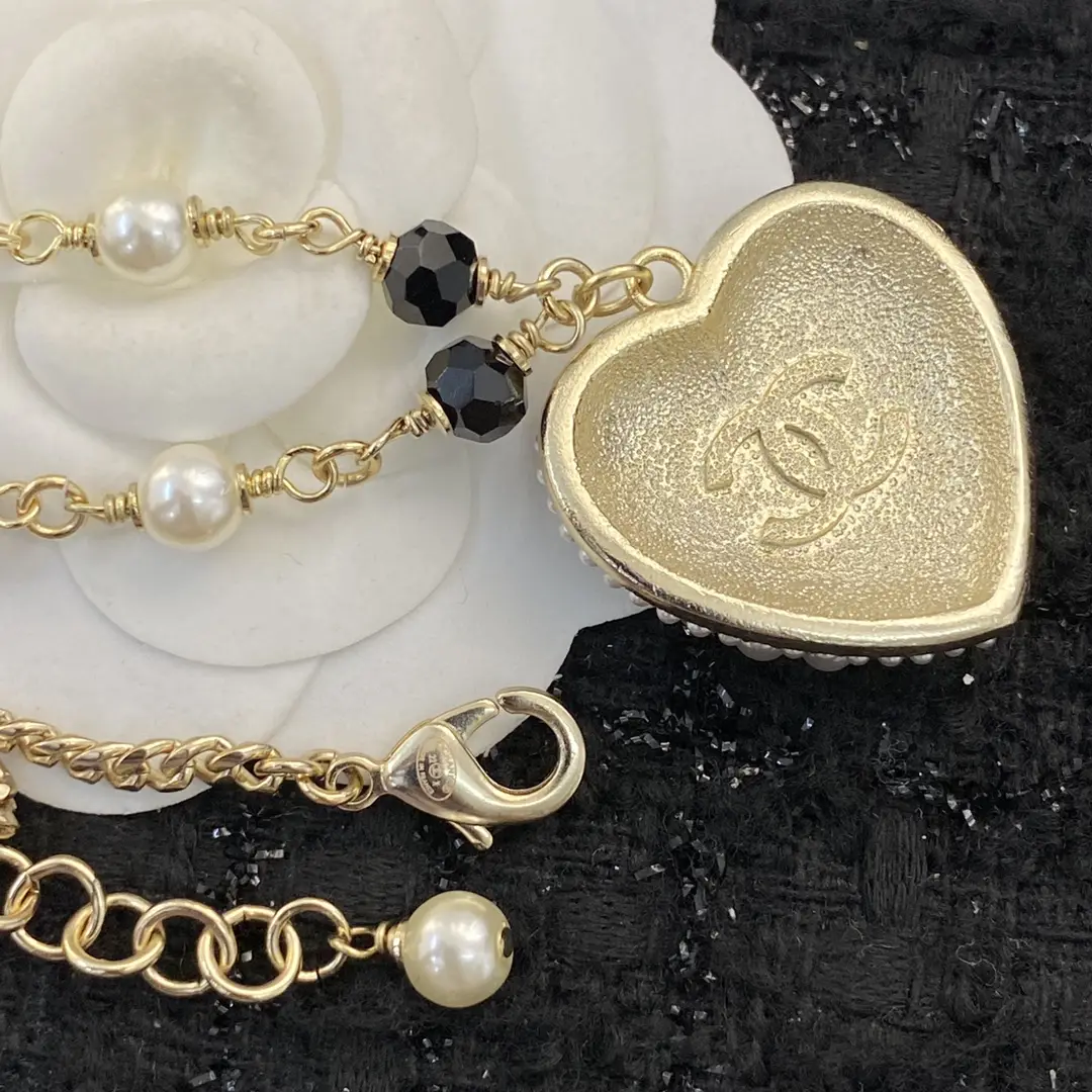 Chanel Pearl Heart Necklace